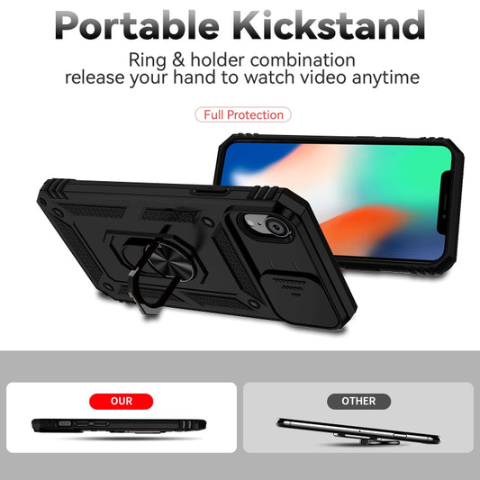 Sliding Camshield Holder Phone Case, For iPhone XR, For iPhone XS / X, For iPhone XS Max, For iPhone 12 mini