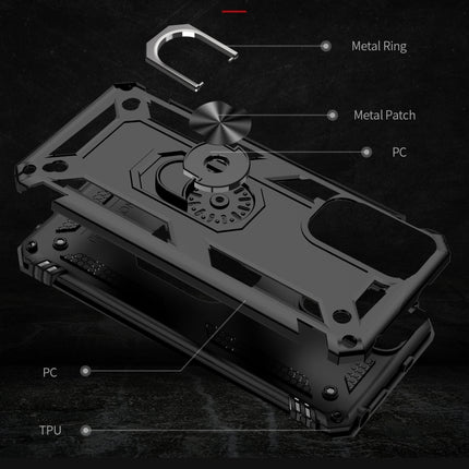 Shockproof TPU + PC Phone Case with 360 Degree Rotating Holder, For Xiaomi Redmi Note 11S