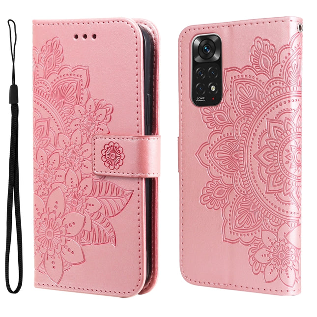 7-petal Flowers Embossing Pattern Horizontal Flip Leather Case, For Xiaomi Redmi Note 11 4G(Global), For Xiaomi Redmi Note 11 Pro 4G, For OPPO Realme 9i / A36 4G / A76 4G(Global), For OPPO Realme 9 Pro+