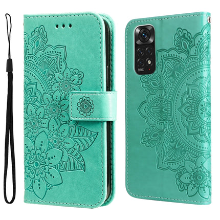7-petal Flowers Embossing Pattern Horizontal Flip Leather Case, For Xiaomi Redmi Note 11 4G(Global), For Xiaomi Redmi Note 11 Pro 4G, For OPPO Realme 9i / A36 4G / A76 4G(Global), For OPPO Realme 9 Pro+