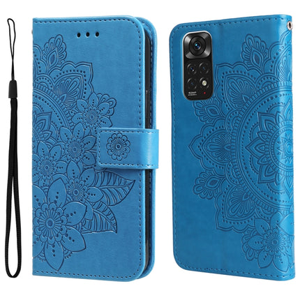 7-petal Flowers Embossing Pattern Horizontal Flip Leather Case, For Xiaomi Redmi Note 11 4G(Global), For Xiaomi Redmi Note 11 Pro 4G, For OPPO Realme 9i / A36 4G / A76 4G(Global), For OPPO Realme 9 Pro+