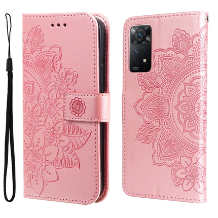 7-petal Flowers Embossing Pattern Horizontal Flip Leather Case, For Xiaomi Redmi Note 11 4G(Global), For Xiaomi Redmi Note 11 Pro 4G, For OPPO Realme 9i / A36 4G / A76 4G(Global), For OPPO Realme 9 Pro+