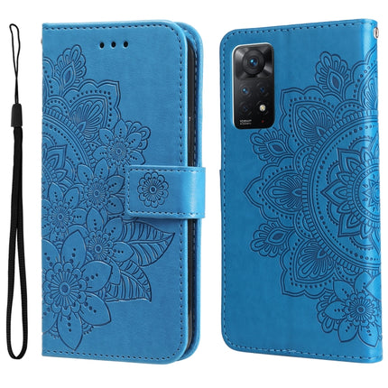 7-petal Flowers Embossing Pattern Horizontal Flip Leather Case, For Xiaomi Redmi Note 11 4G(Global), For Xiaomi Redmi Note 11 Pro 4G, For OPPO Realme 9i / A36 4G / A76 4G(Global), For OPPO Realme 9 Pro+