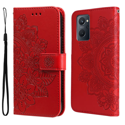 7-petal Flowers Embossing Pattern Horizontal Flip Leather Case, For Xiaomi Redmi Note 11 4G(Global), For Xiaomi Redmi Note 11 Pro 4G, For OPPO Realme 9i / A36 4G / A76 4G(Global), For OPPO Realme 9 Pro+