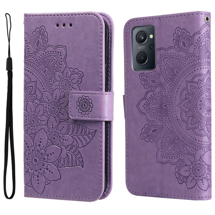7-petal Flowers Embossing Pattern Horizontal Flip Leather Case, For Xiaomi Redmi Note 11 4G(Global), For Xiaomi Redmi Note 11 Pro 4G, For OPPO Realme 9i / A36 4G / A76 4G(Global), For OPPO Realme 9 Pro+