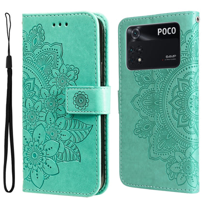 7-petal Flowers Embossing Pattern Horizontal Flip Leather Case, For OPPO Realme GT2 Pro, For OPPO Realme 9 Pro/Realme V25, For Samsung Galaxy A23 /Galaxy M23/Galaxy F23, For Xiaomi Poco M4 Pro 4G