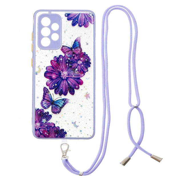 Starry Sky Epoxy TPU Phone Case with Neck Lanyard, For Samsung Galaxy S22 5G, For Samsung Galaxy S22+ 5G, For Samsung Galaxy S22 Ultra 5G, For Samsung Galaxy S21 FE 5G, For Samsung Galaxy A03 Core, For Samsung Galaxy A13 5G, For Samsung Galaxy A22 4G  ...