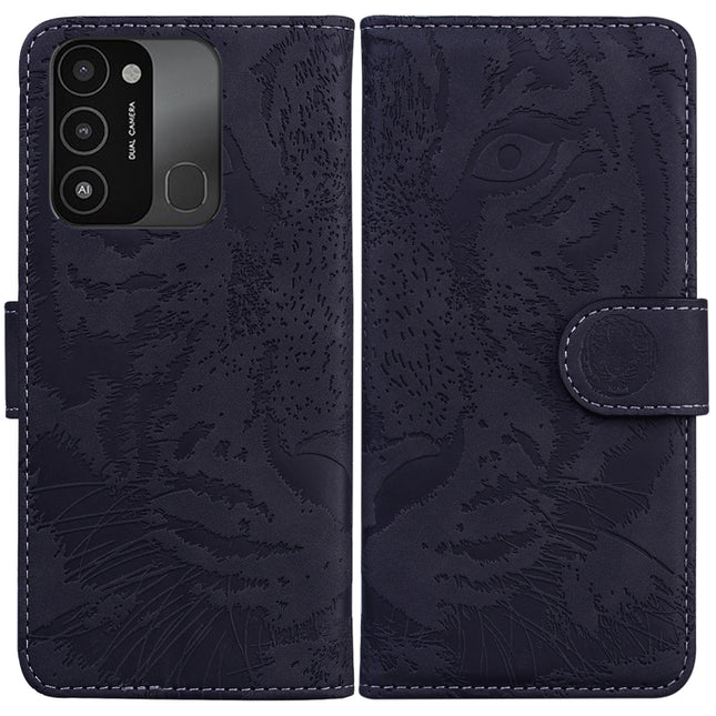 Tiger Embossing Pattern Horizontal Flip Leather Phone Case, For Tecno Spark Go 2022 / Spark 8C
