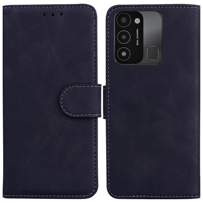 Skin Feel Pure Color Flip Leather Phone Case, For Tecno Spark Go 2022 / Spark 8C