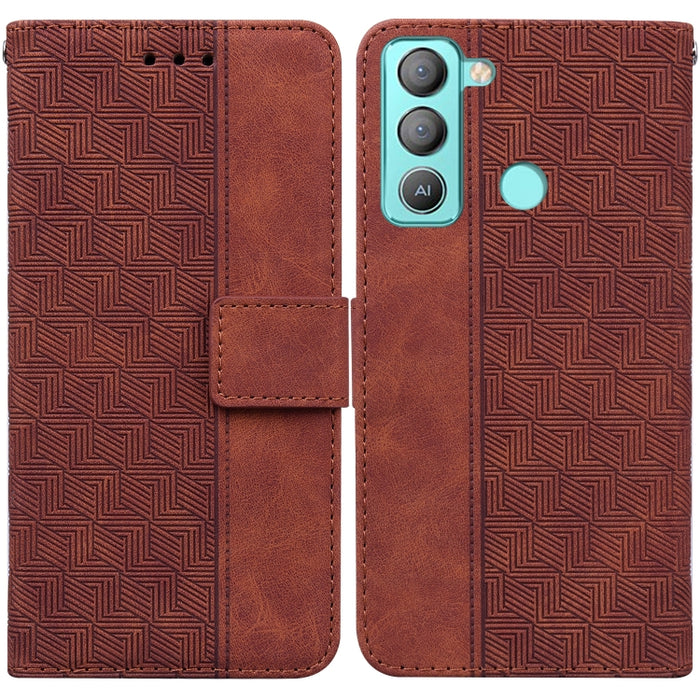 Geometric Embossed Leather Phone Case, For Tecno Pop 5 LTE BD4, For Tecno Pop 5P, For Tecno Pova 2, For Tecno Pova LD7