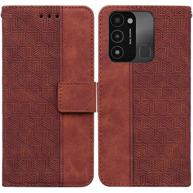 Geometric Embossed Leather Phone Case, For Tecno Spark Go 2022 / Spark 8C