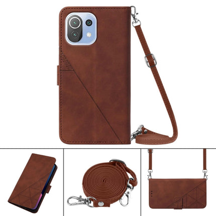 Crossbody 3D Embossed Flip Leather Phone Case, For Xiaomi Mi 11 Lite, For Xiaomi Mi 11 Pro, For Xiaomi Poco M3/Redmi 9T/Redmi 9 Power, For Xiaomi Poco X3 / X3 Pro / X3 NFC