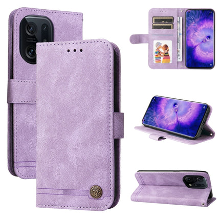 Skin Feel Life Tree Metal Button Leather Phone Case, For OPPO Find X5 Pro