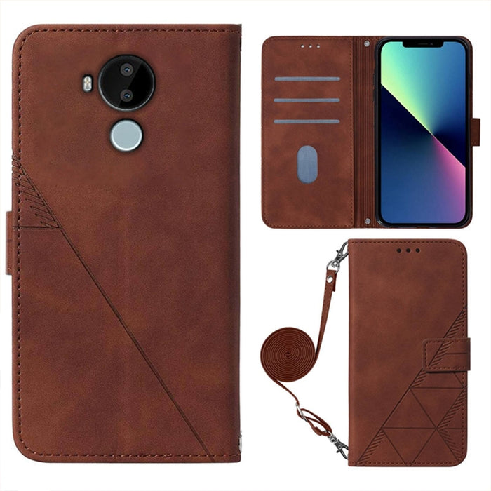 Crossbody 3D Embossed Flip Leather Phone Case, For Nokia C30, For Nokia G300, For Nokia C01 Plus, For Nokia C1 2020