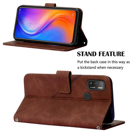 Crossbody 3D Embossed Flip Leather Phone Case, For Tecno Spark 5 Air / Spark 6 Air, For Tecno Spark 6, For Tecno Spark 6 Go, For Tecno Spark 7
