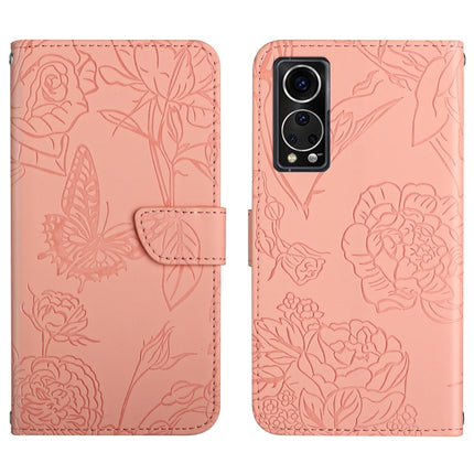 Skin Feel Butterfly Peony Embossed Leather Phone Case, For ZTE Axon 20 4G / 5G, For ZTE Axon 30 5G, For ZTE Blade A31, For ZTE Blade A51