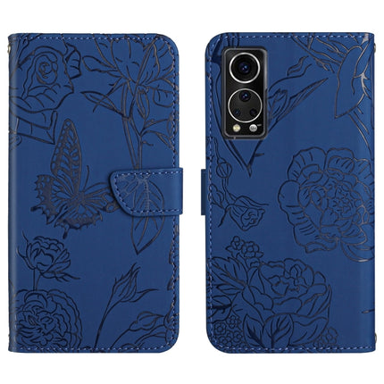 Skin Feel Butterfly Peony Embossed Leather Phone Case, For ZTE Axon 20 4G / 5G, For ZTE Axon 30 5G, For ZTE Blade A31, For ZTE Blade A51