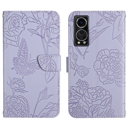 Skin Feel Butterfly Peony Embossed Leather Phone Case, For ZTE Axon 20 4G / 5G, For ZTE Axon 30 5G, For ZTE Blade A31, For ZTE Blade A51
