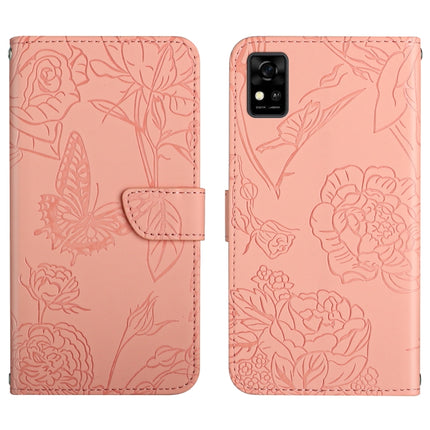 Skin Feel Butterfly Peony Embossed Leather Phone Case, For ZTE Axon 20 4G / 5G, For ZTE Axon 30 5G, For ZTE Blade A31, For ZTE Blade A51