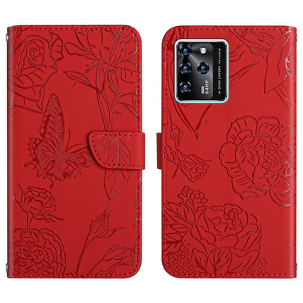 Skin Feel Butterfly Peony Embossed Leather Phone Case, For ZTE Blade A71, For ZTE Blade L210, For ZTE Blade V30, For ZTE Libero 5G
