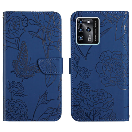 Skin Feel Butterfly Peony Embossed Leather Phone Case, For ZTE Blade A71, For ZTE Blade L210, For ZTE Blade V30, For ZTE Libero 5G