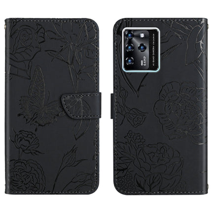 Skin Feel Butterfly Peony Embossed Leather Phone Case, For ZTE Blade A71, For ZTE Blade L210, For ZTE Blade V30, For ZTE Libero 5G