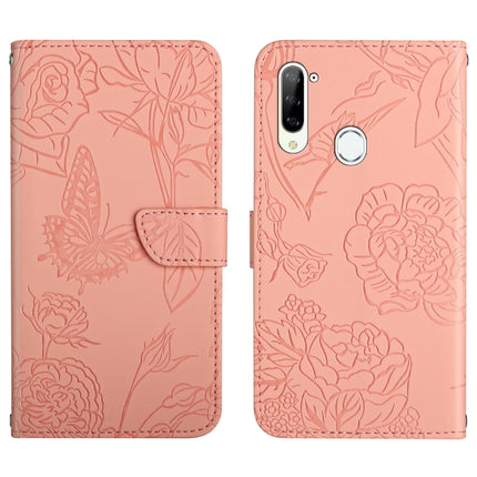 Skin Feel Butterfly Peony Embossed Leather Phone Case, For ZTE Blade A71, For ZTE Blade L210, For ZTE Blade V30, For ZTE Libero 5G