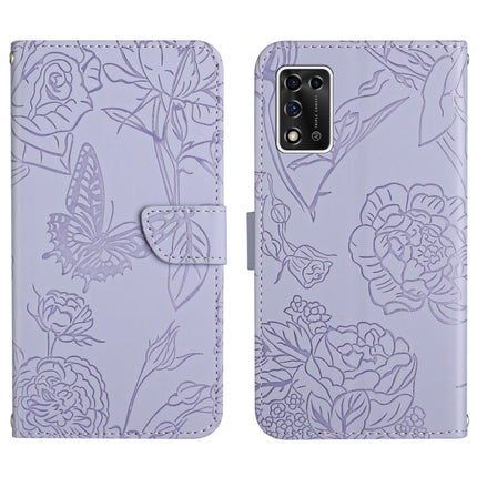Skin Feel Butterfly Peony Embossed Leather Phone Case, For ZTE Libero 5G II, For ZTE Blade V30 Vita