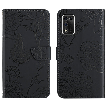 Skin Feel Butterfly Peony Embossed Leather Phone Case, For ZTE Libero 5G II, For ZTE Blade V30 Vita