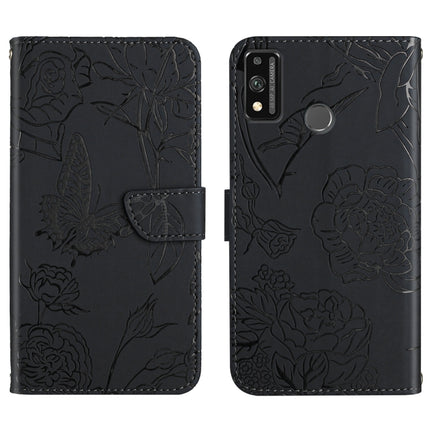 Skin Feel Butterfly Peony Embossed Leather Phone Case, For Honor 9X Lite, For Huawei nova 7 SE, For Huawei nova 8i, For Huawei P30