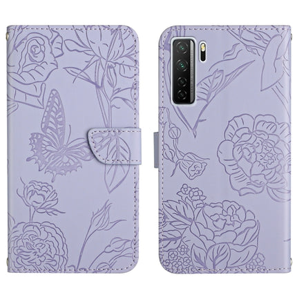 Skin Feel Butterfly Peony Embossed Leather Phone Case, For Honor 9X Lite, For Huawei nova 7 SE, For Huawei nova 8i, For Huawei P30