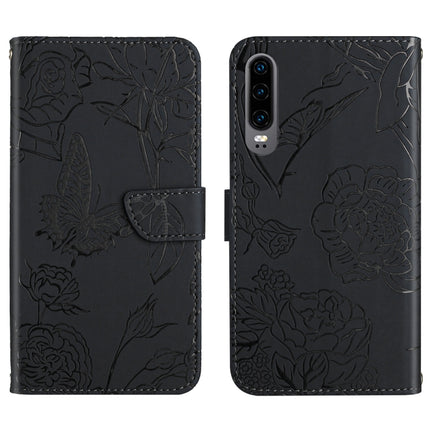 Skin Feel Butterfly Peony Embossed Leather Phone Case, For Honor 9X Lite, For Huawei nova 7 SE, For Huawei nova 8i, For Huawei P30