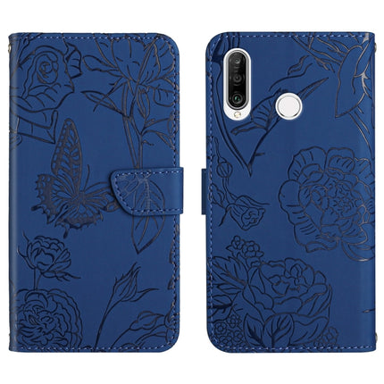 Skin Feel Butterfly Peony Embossed Leather Phone Case, For Huawei P30 Lite, For Huawei P30 Pro, For Huawei P40, For Huawei P40 Lite