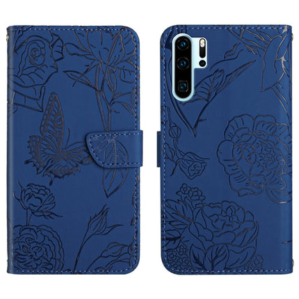 Skin Feel Butterfly Peony Embossed Leather Phone Case, For Huawei P30 Lite, For Huawei P30 Pro, For Huawei P40, For Huawei P40 Lite
