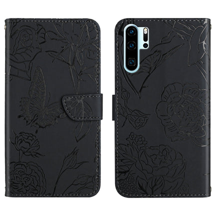 Skin Feel Butterfly Peony Embossed Leather Phone Case, For Huawei P30 Lite, For Huawei P30 Pro, For Huawei P40, For Huawei P40 Lite