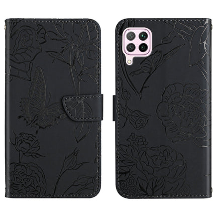 Skin Feel Butterfly Peony Embossed Leather Phone Case, For Huawei P30 Lite, For Huawei P30 Pro, For Huawei P40, For Huawei P40 Lite