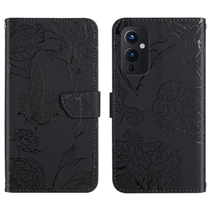 Skin Feel Butterfly Peony Embossed Leather Phone Case, For OnePlus 9, For OnePlus 9 Pro, For OnePlus 10 Pro