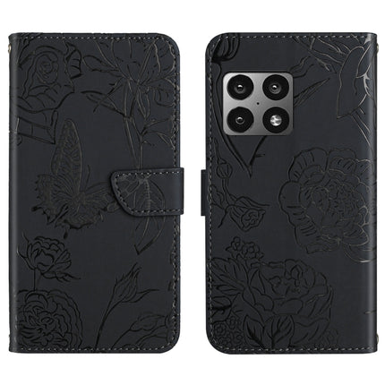 Skin Feel Butterfly Peony Embossed Leather Phone Case, For OnePlus 9, For OnePlus 9 Pro, For OnePlus 10 Pro