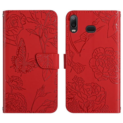 Skin Feel Butterfly Peony Embossed Leather Phone Case, For Samsung Galaxy A10s, For Samsung Galaxy A12, For Samsung Galaxy A13 4G, For Samsung Galaxy A13 5G