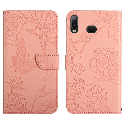 Skin Feel Butterfly Peony Embossed Leather Phone Case, For Samsung Galaxy A10s, For Samsung Galaxy A12, For Samsung Galaxy A13 4G, For Samsung Galaxy A13 5G
