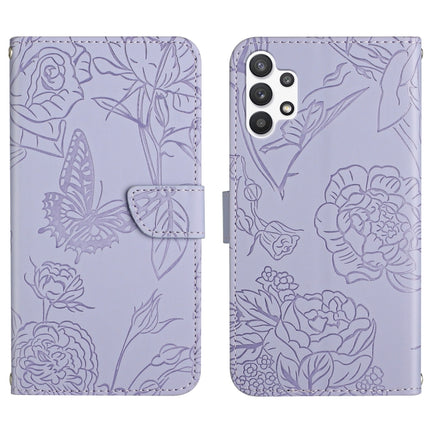 Skin Feel Butterfly Peony Embossed Leather Phone Case, For Samsung Galaxy A32 4G, For Samsung Galaxy A32 5G, For Samsung Galaxy A33 5G, For Samsung Galaxy A40