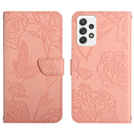Skin Feel Butterfly Peony Embossed Leather Phone Case, For Samsung Galaxy A32 4G, For Samsung Galaxy A32 5G, For Samsung Galaxy A33 5G, For Samsung Galaxy A40