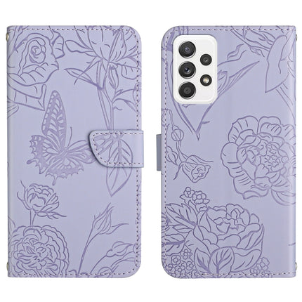 Skin Feel Butterfly Peony Embossed Leather Phone Case, For Samsung Galaxy A32 4G, For Samsung Galaxy A32 5G, For Samsung Galaxy A33 5G, For Samsung Galaxy A40