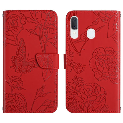 Skin Feel Butterfly Peony Embossed Leather Phone Case, For Samsung Galaxy A32 4G, For Samsung Galaxy A32 5G, For Samsung Galaxy A33 5G, For Samsung Galaxy A40
