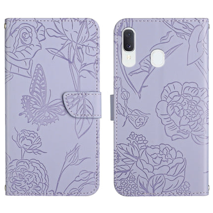 Skin Feel Butterfly Peony Embossed Leather Phone Case, For Samsung Galaxy A32 4G, For Samsung Galaxy A32 5G, For Samsung Galaxy A33 5G, For Samsung Galaxy A40