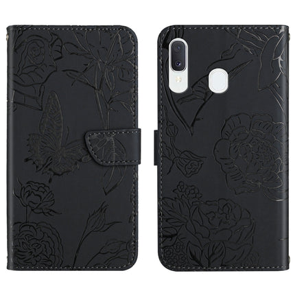 Skin Feel Butterfly Peony Embossed Leather Phone Case, For Samsung Galaxy A32 4G, For Samsung Galaxy A32 5G, For Samsung Galaxy A33 5G, For Samsung Galaxy A40