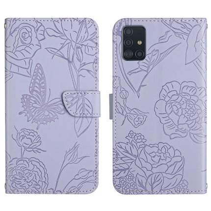 Skin Feel Butterfly Peony Embossed Leather Phone Case, For Samsung Galaxy A51 5G, For Samsung Galaxy A53 5G, For Samsung Galaxy A70, For Samsung Galaxy A70e