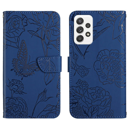Skin Feel Butterfly Peony Embossed Leather Phone Case, For Samsung Galaxy A71, For Samsung Galaxy A71 5G, For Samsung Galaxy A73 5G, For Samsung Galaxy A81