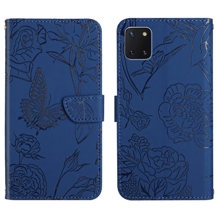 Skin Feel Butterfly Peony Embossed Leather Phone Case, For Samsung Galaxy A71, For Samsung Galaxy A71 5G, For Samsung Galaxy A73 5G, For Samsung Galaxy A81