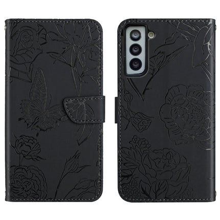 Skin Feel Butterfly Peony Embossed Leather Phone Case, For Samsung Galaxy S21 FE 5G, For Samsung Galaxy S21+ 5G, For Samsung Galaxy S21 Ultra 5G, For Samsung Galaxy S22 5G